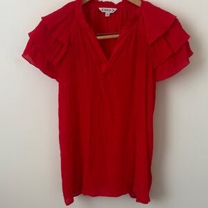 Nanette lepore  Women's Red Ruffled Top